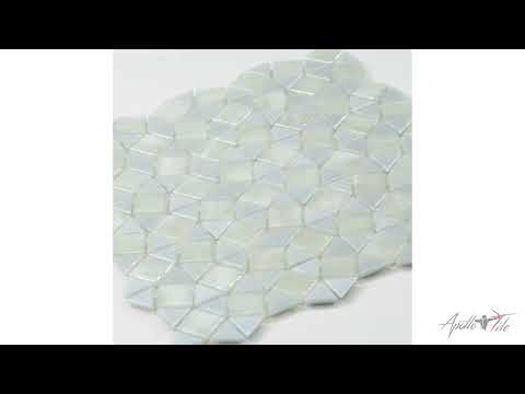 Snow White 11x11 Glossy Square Glass Mosaic Tile (10 pack, 8.1 sq ft/case) - Sample