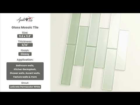 5 pack Light Sea Green 11.8 in. x 11.8 in. Polished Glass Mosaic Tile (4.83 sq ft/case)