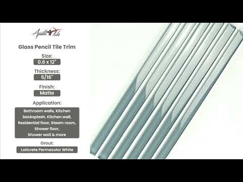 Fossil Gray 0.5x12 Glossy Glass Pencil Tile Trim (10 pack, 0.5 sq ft/case) - Sample