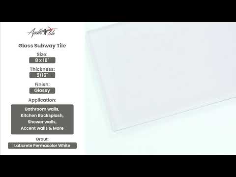 White 8x16 Glossy Subway Glass Tile (15 pack, 13.33 sq ft/case) - Sample
