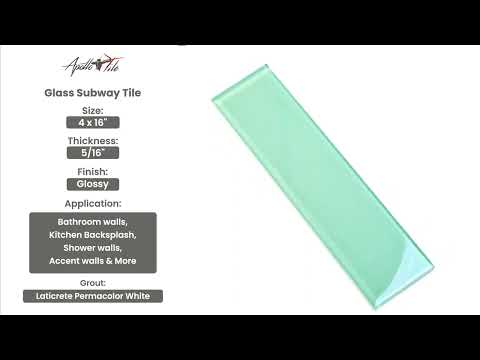 Blizzard Blue 4x16 Glossy Subway Glass Tile (12 pack, 5.33 sq ft/case) - Sample