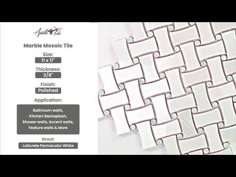 パールホワイトAPOLLO Pearl White 6x6 Glossy Square Porcelain Tile (19 pack, 4.65