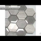 5 pack Gray 11.8 in.x12 in. Hexagon Glass and Marble Polished and Etched Mosaic Floor and Wall Tile (4.92 sq ft/case)