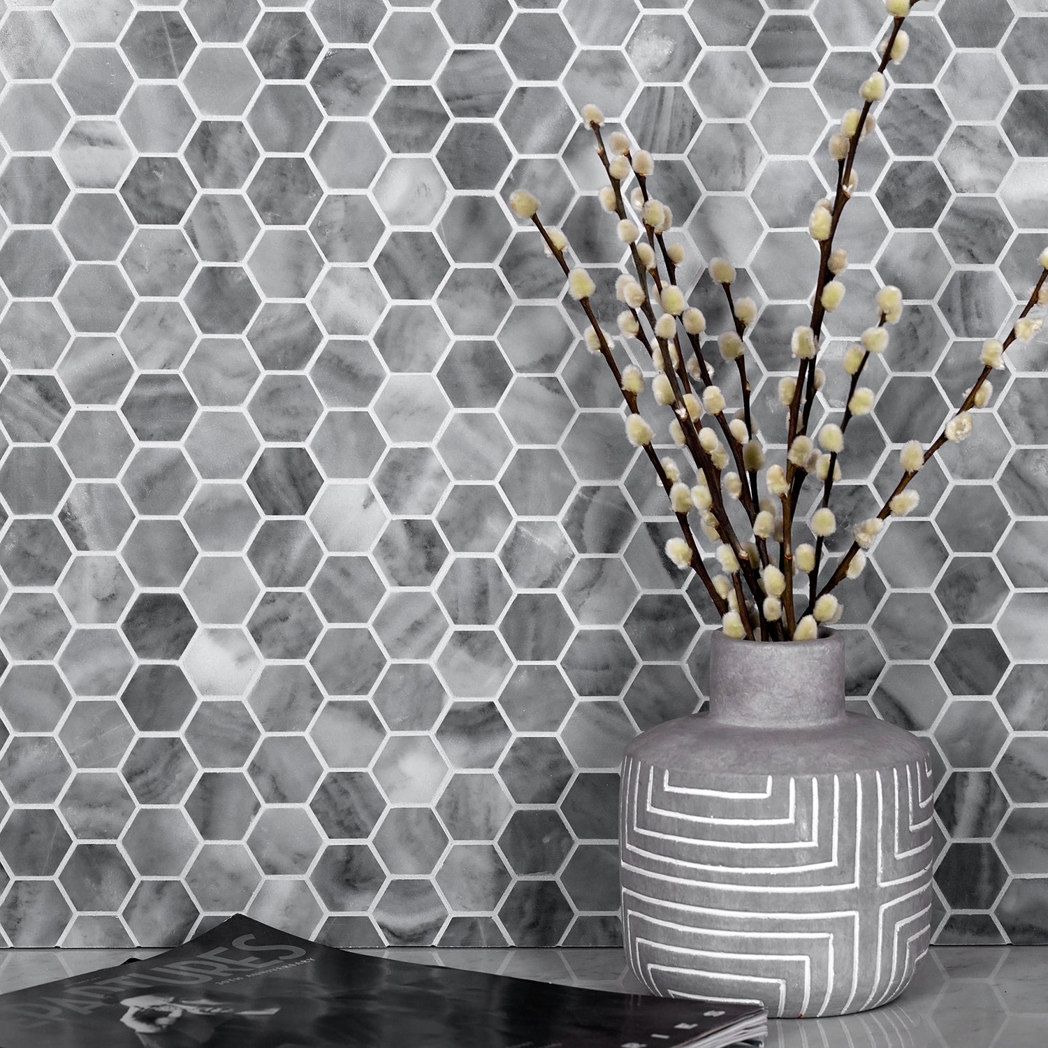 Gray Hexagon Tile