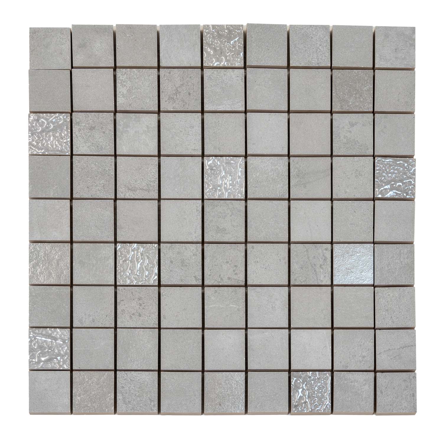 12x12 Gray Matte Mosaic Ceramic Tile