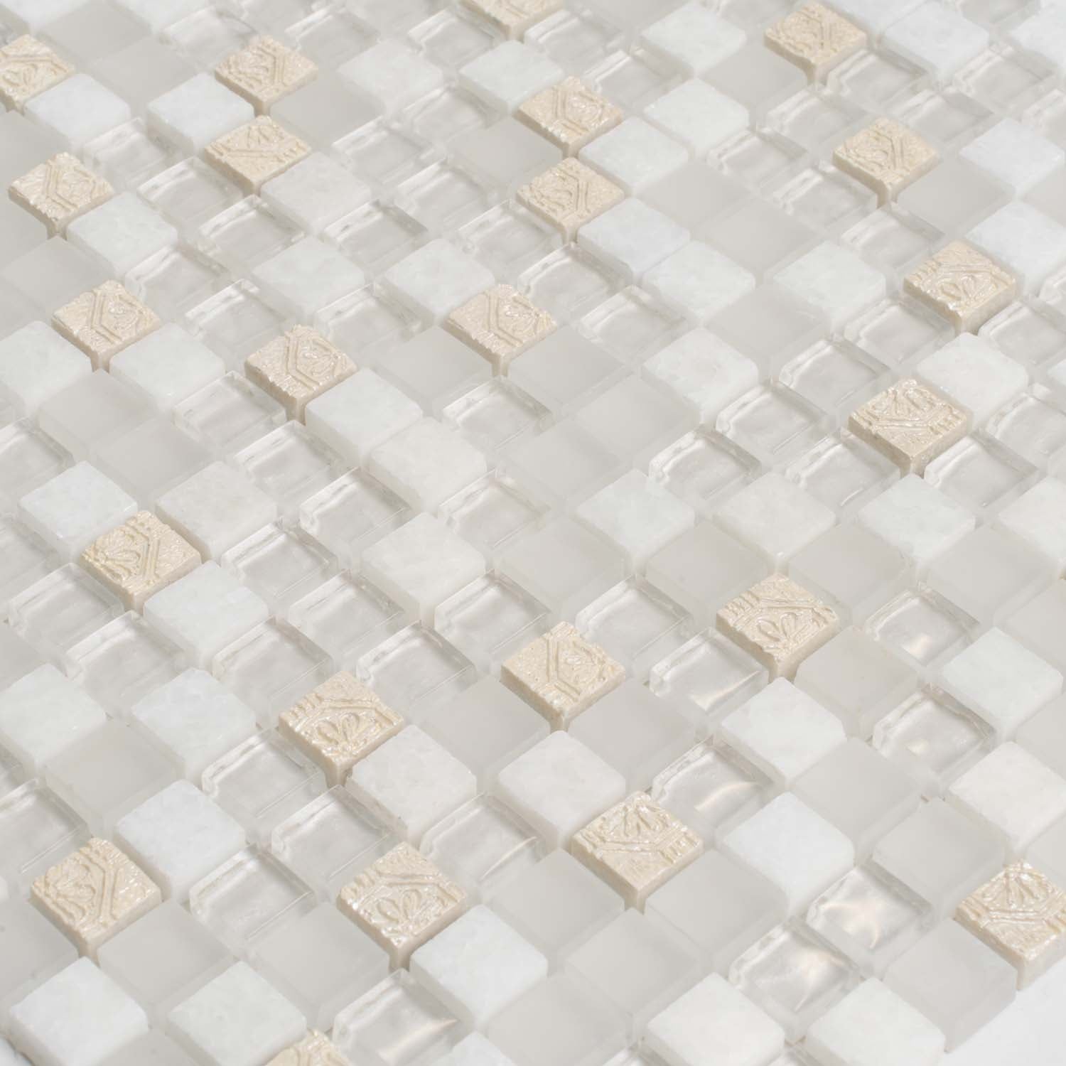 White Square Glass Tile