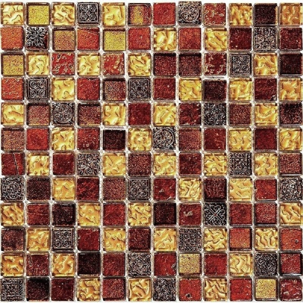 Gold and Red Mosaic Tile  