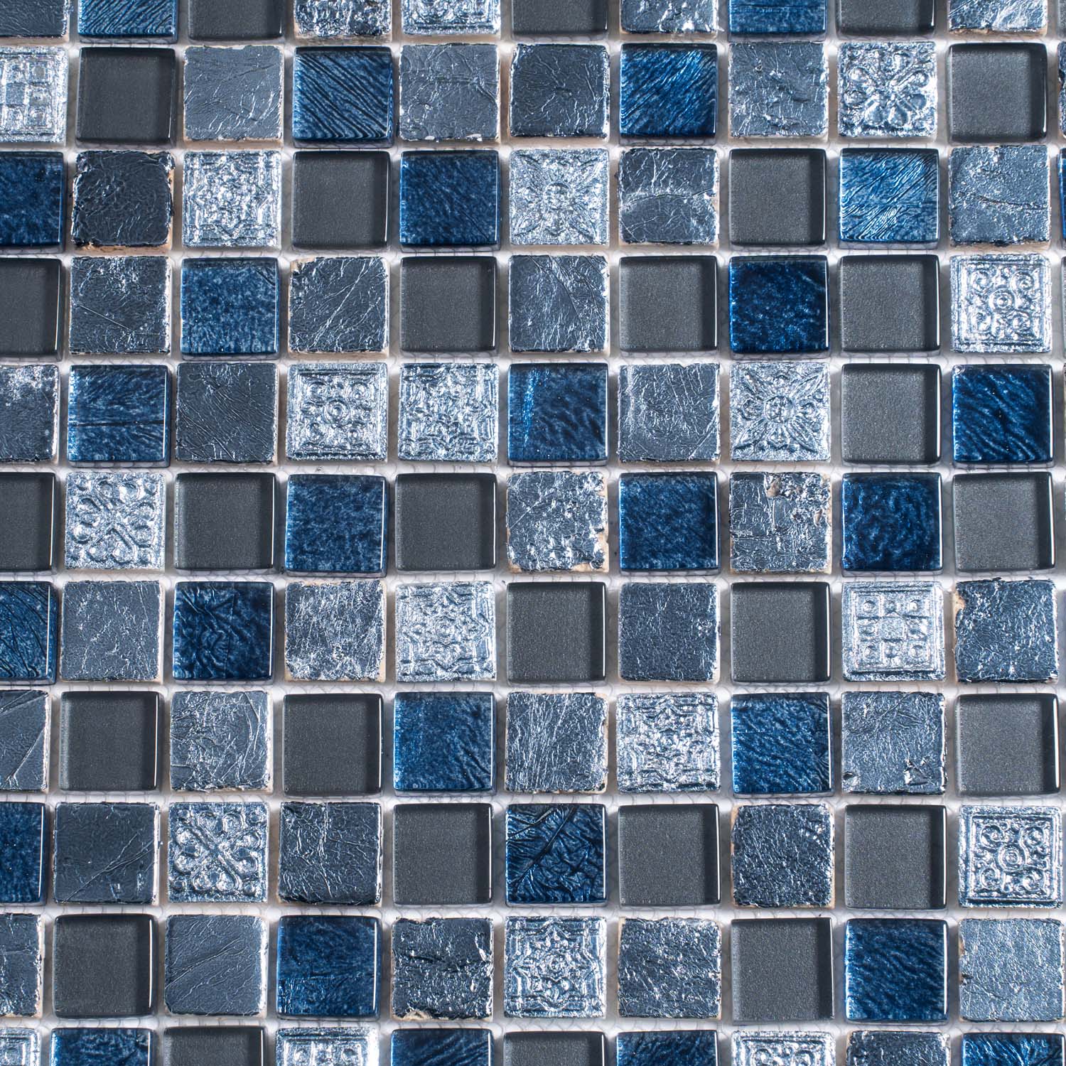Gray and Blue Square Tile