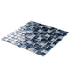 Gray and Blue Square Glass Mosaic Tile