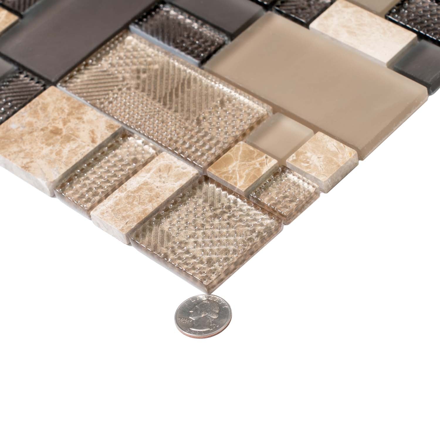 Brown Glass Shower Floor Tile