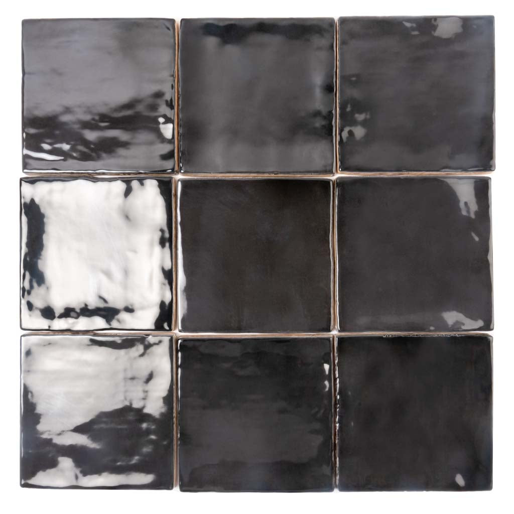 4x4 Silken Black Ceramic Tile