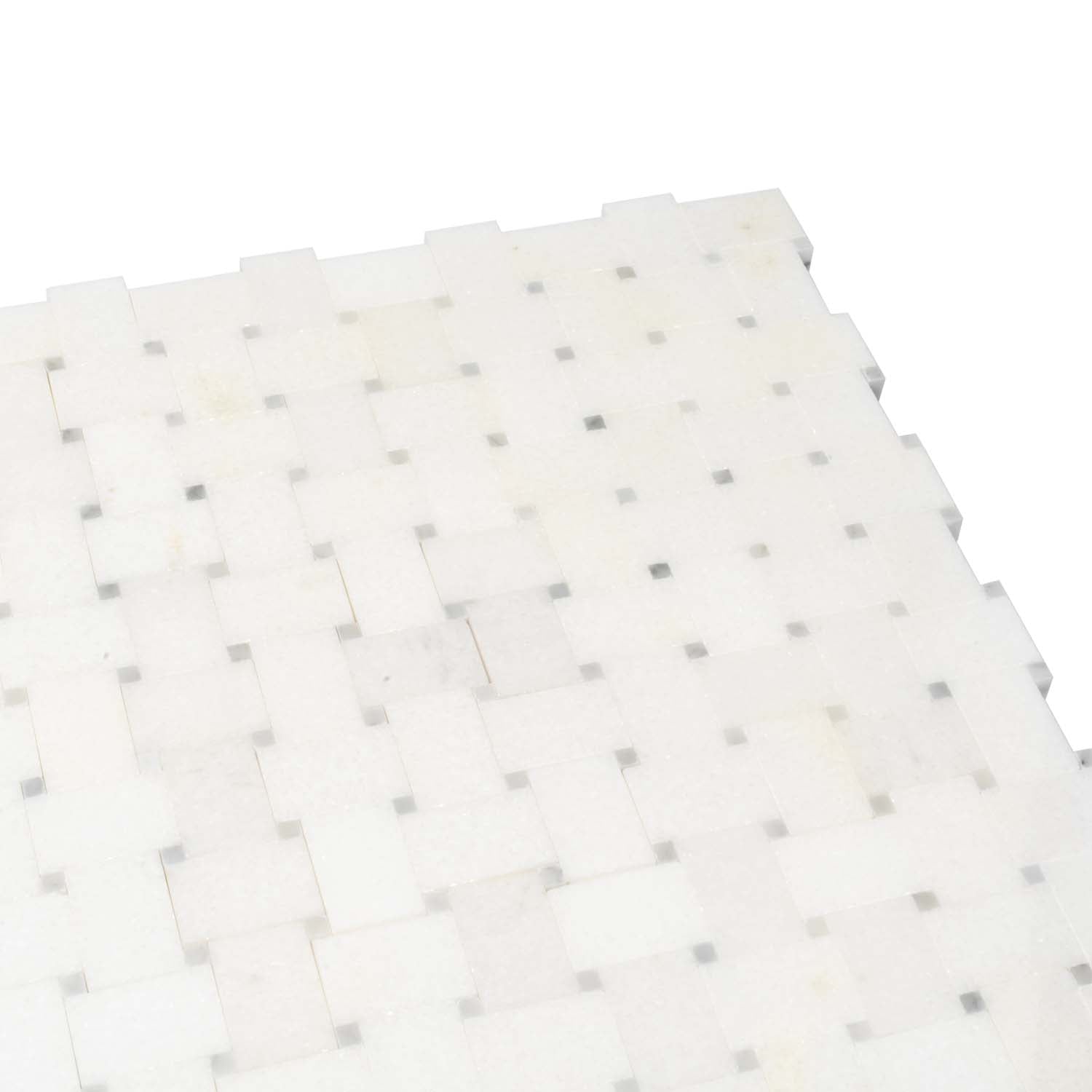 Cotton White Basketweave Mosaic Tile
