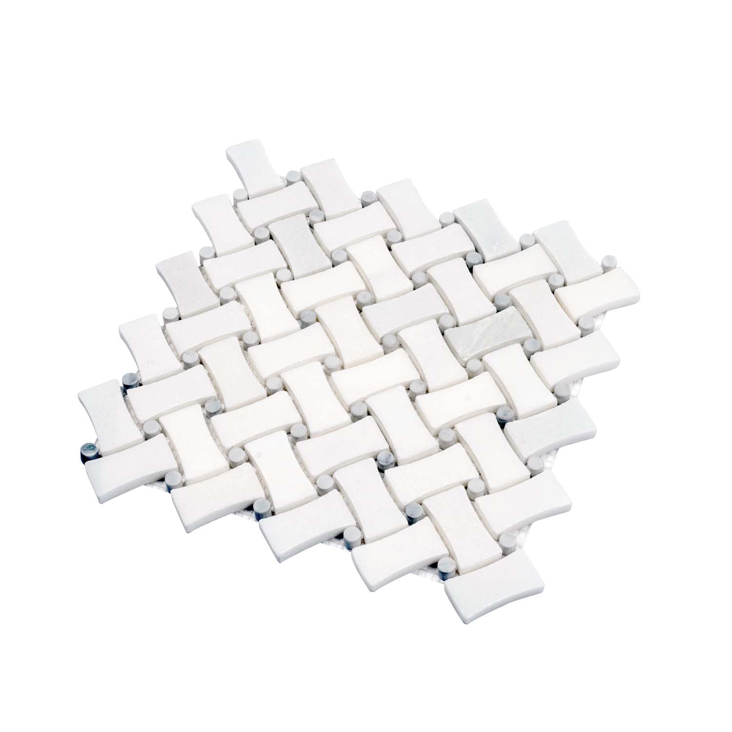 パールホワイトAPOLLO 11x11 Pearl White Marble Mosaic Tile for Indoors and Outdoor