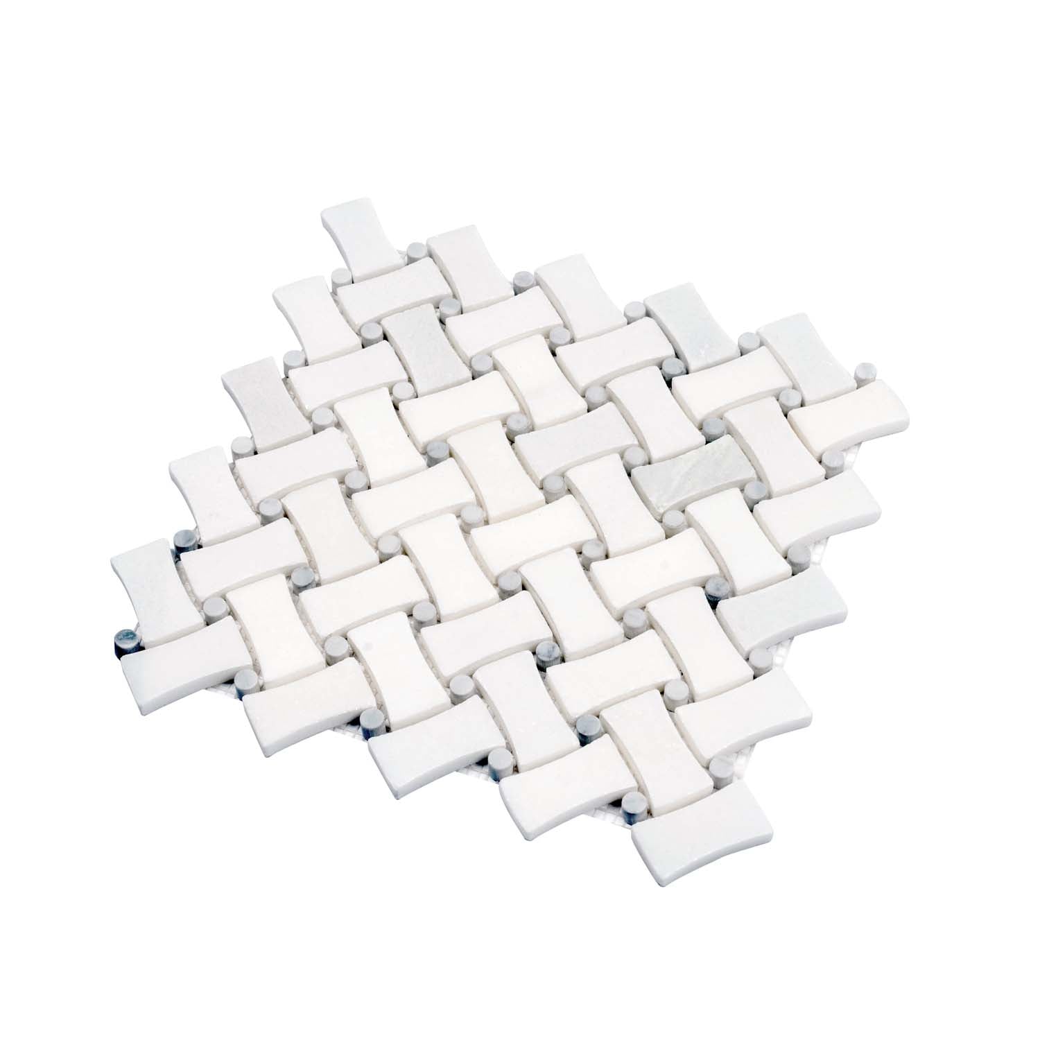 Pearl White Basket weave Tile