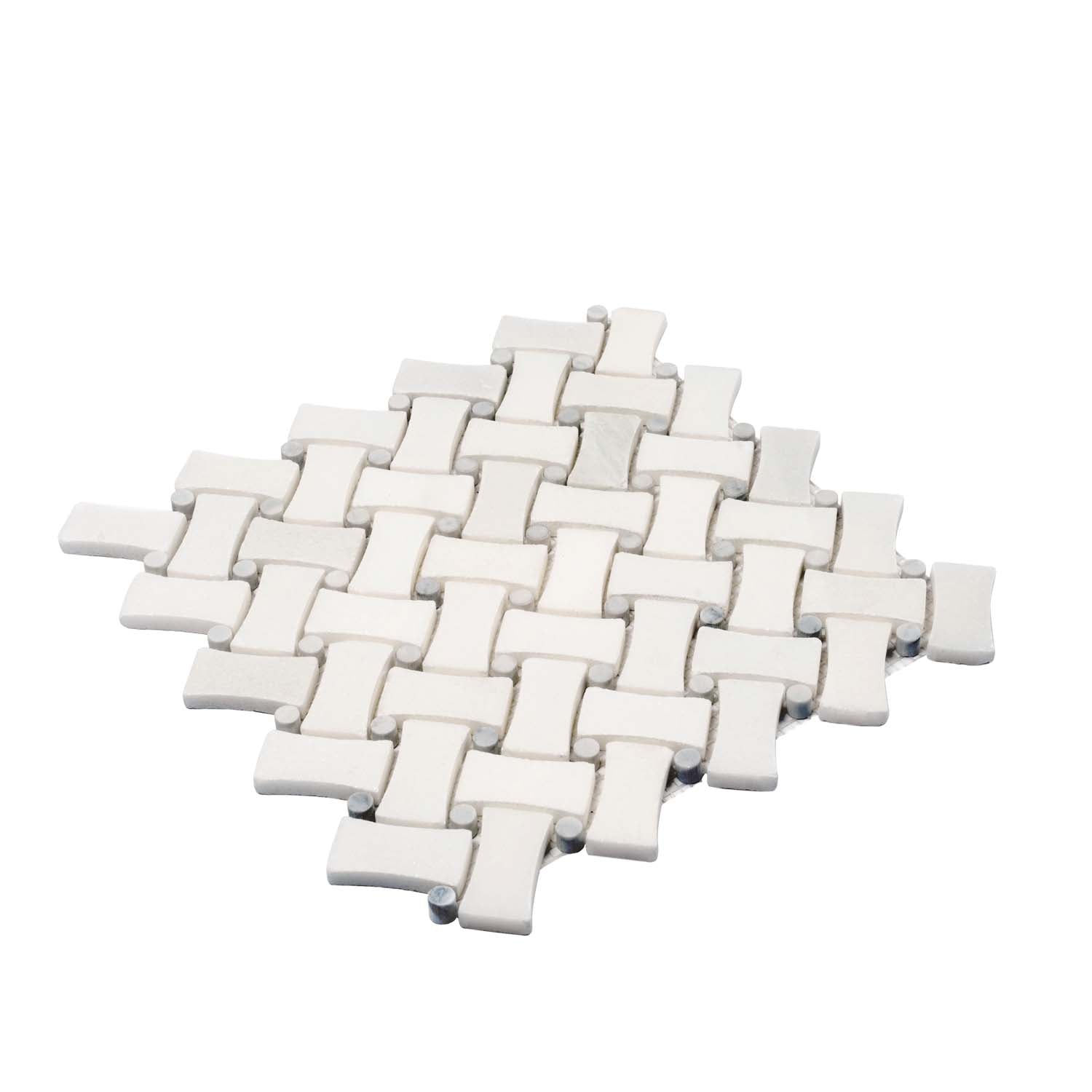 Pearl White Basket weave Marble Tile