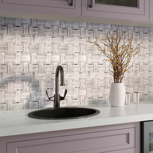 Buy White and Gray Mosaic Tile 