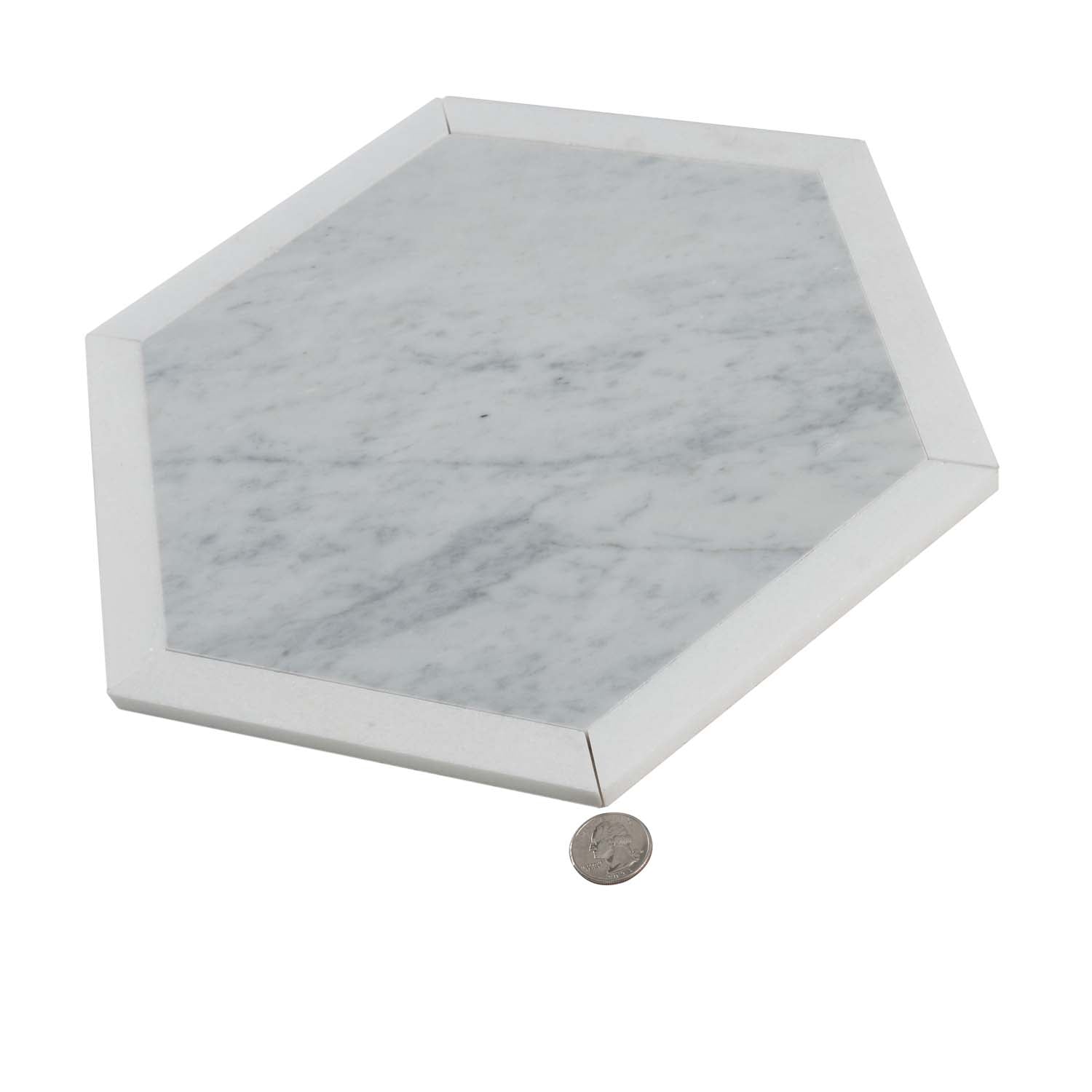 White and Gray Mosaic Hexagon Tile