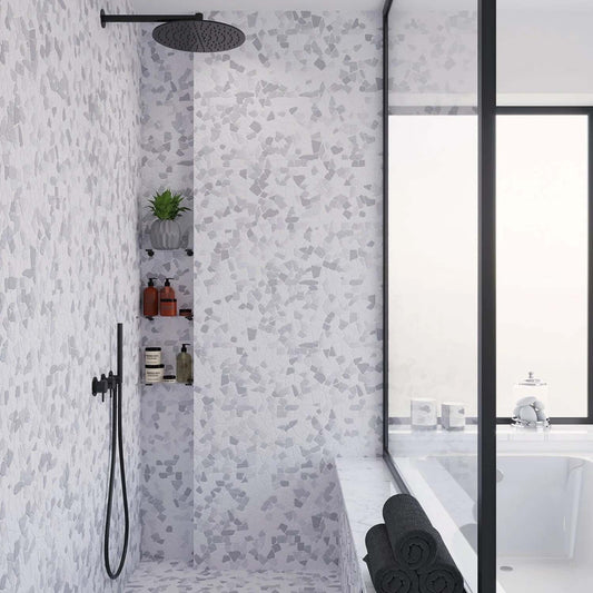 White Marble Pebble Tile