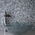 Gray glossy multi-shaped glass mosaic tile backsplash bathroom kitchen 12x12