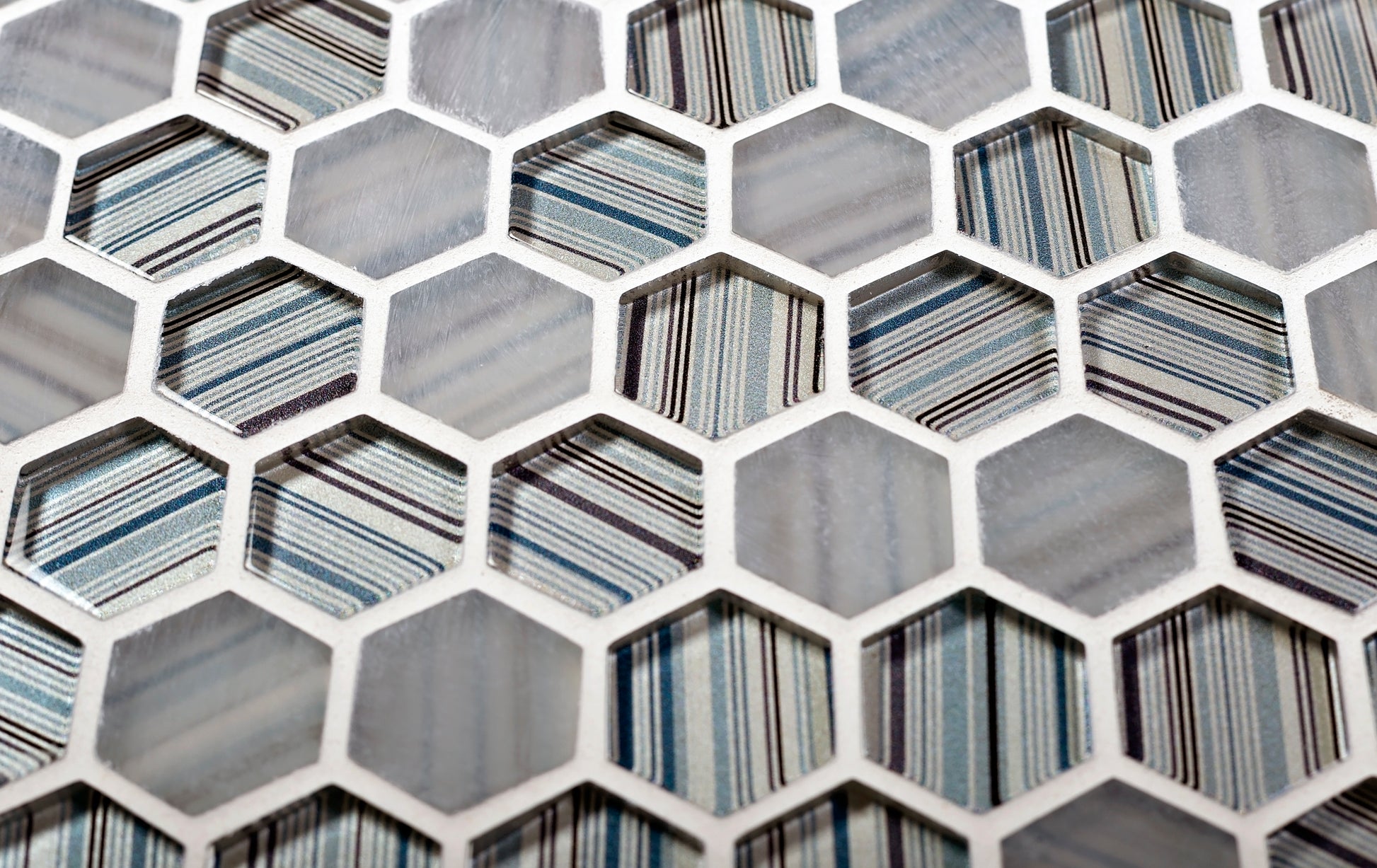 Hexagon Glass Mosaic Tile