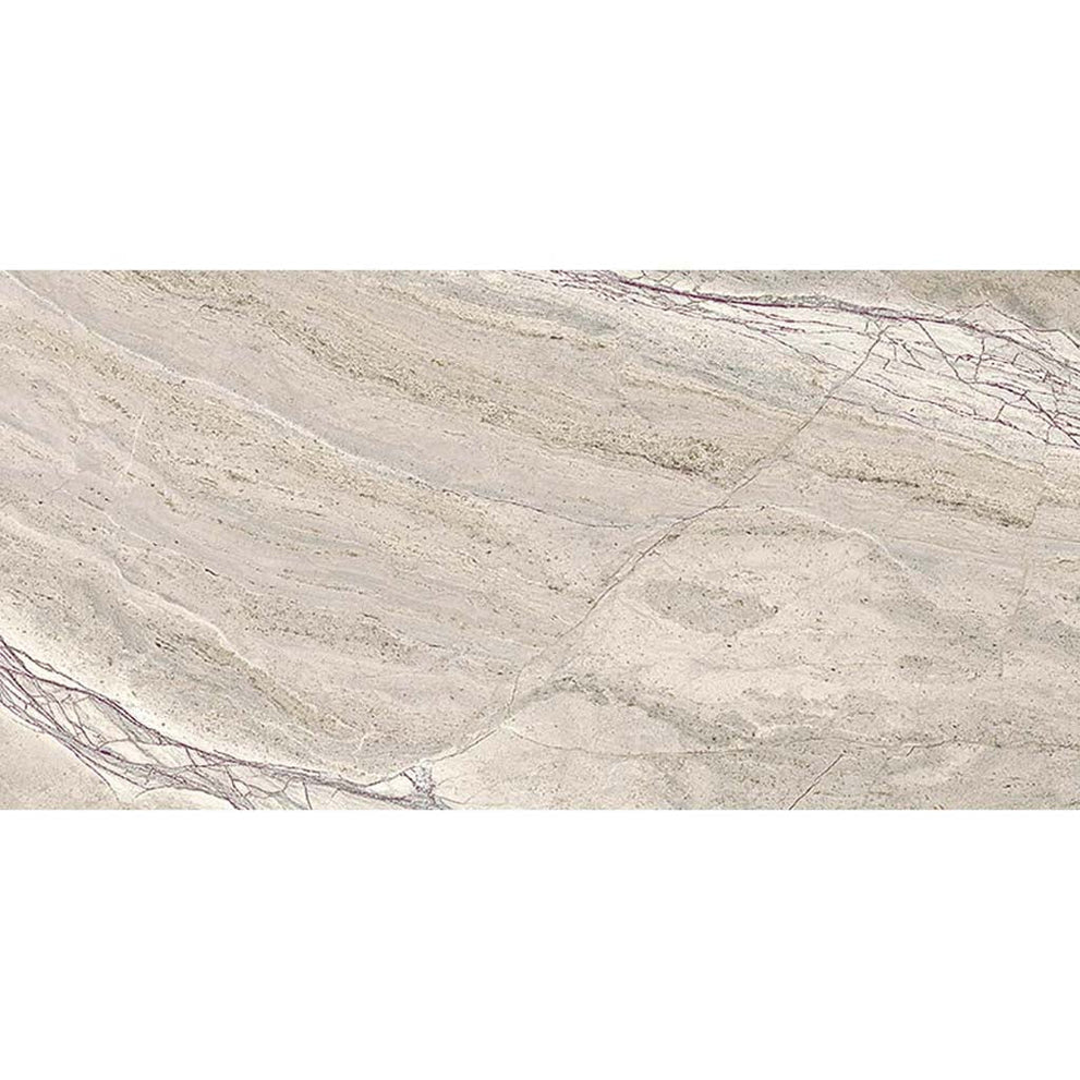 Beige matte porcelain large-format tile in a stone-look finish