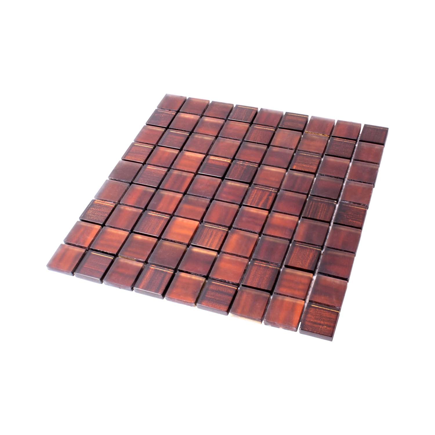 Matte Bronze Glass Mosaic Backsplash Tile