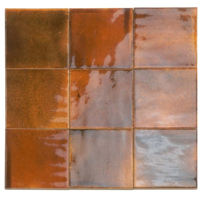 4x4 Antiek Red Glossy Ceramic Square Tile