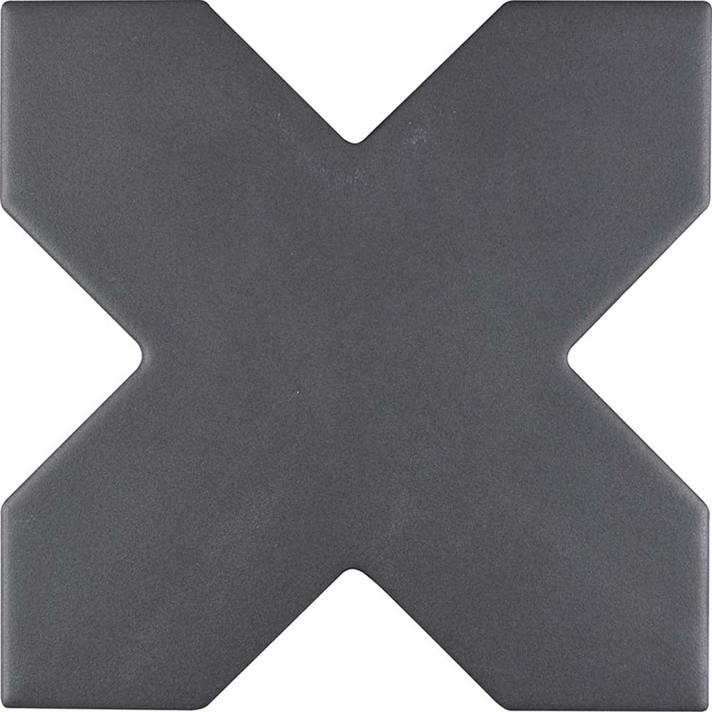 5x5 Gray Matte Ceramic Cross-Shaped Tile