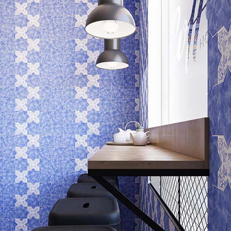 Blue Matte Star-Shaped Tile