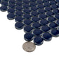 1x1 Cirkel Glossy Blue Penny Round Tile