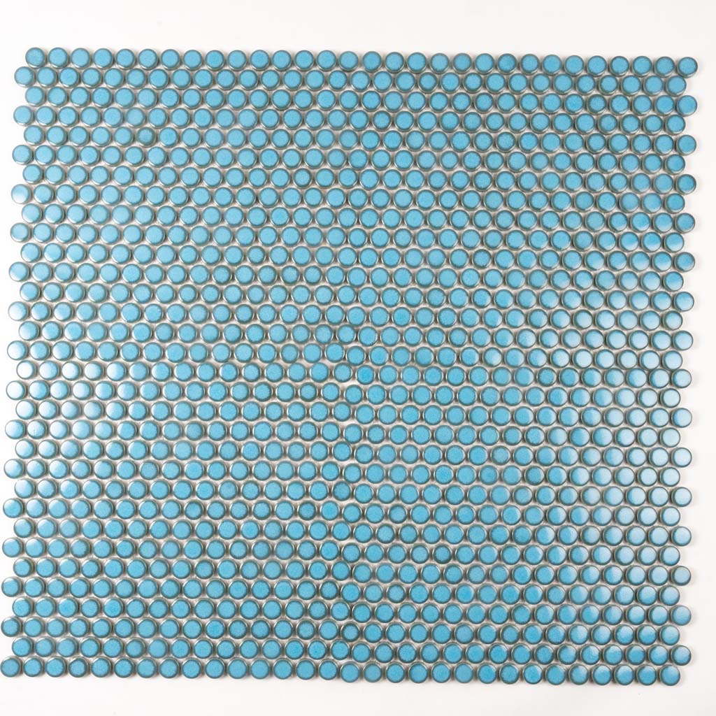 Cirkel Glossy Blue Penny Tile