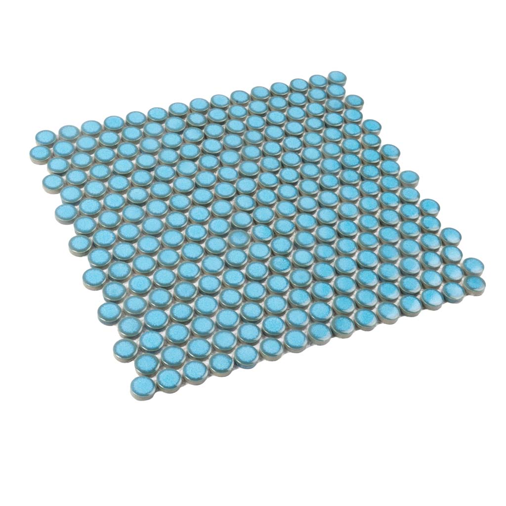Unique Blue Penny Round Niche Tile