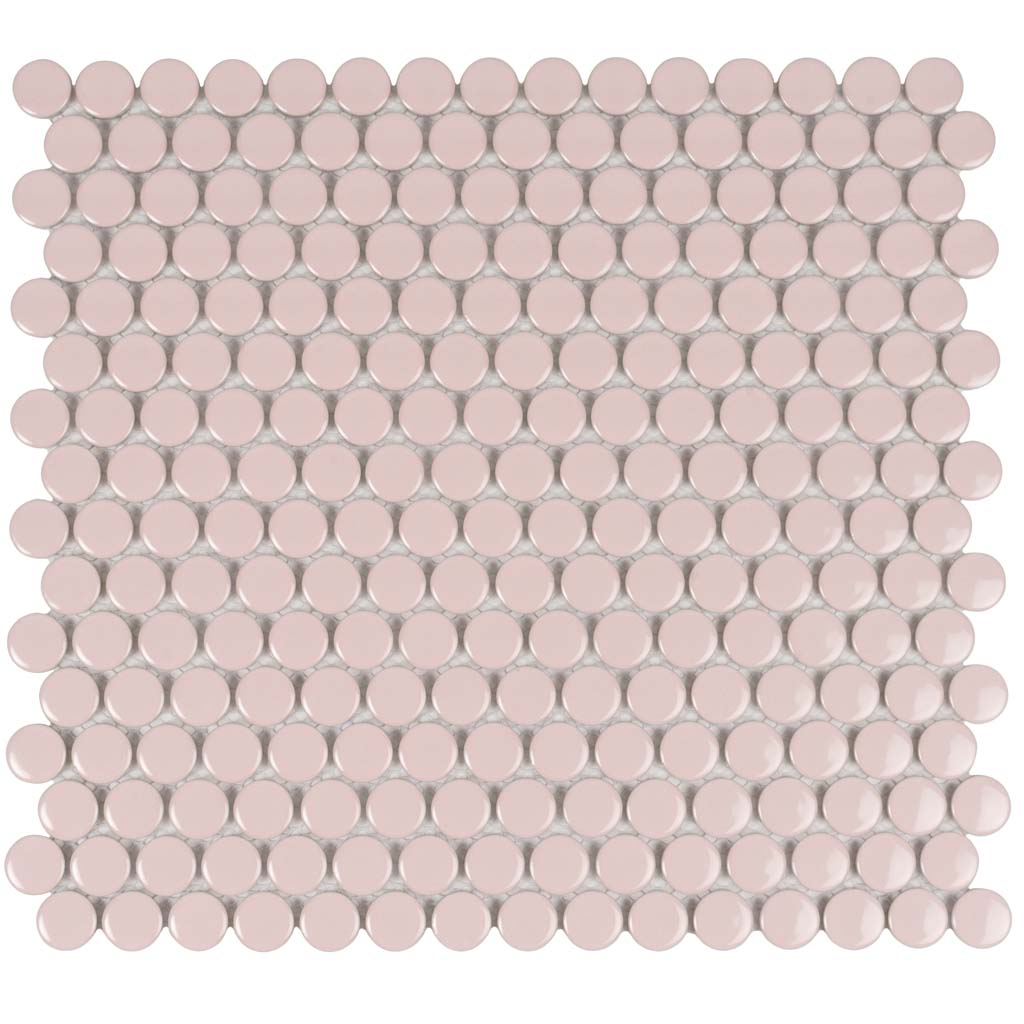 Unique Focal Pink Penny Round Tile