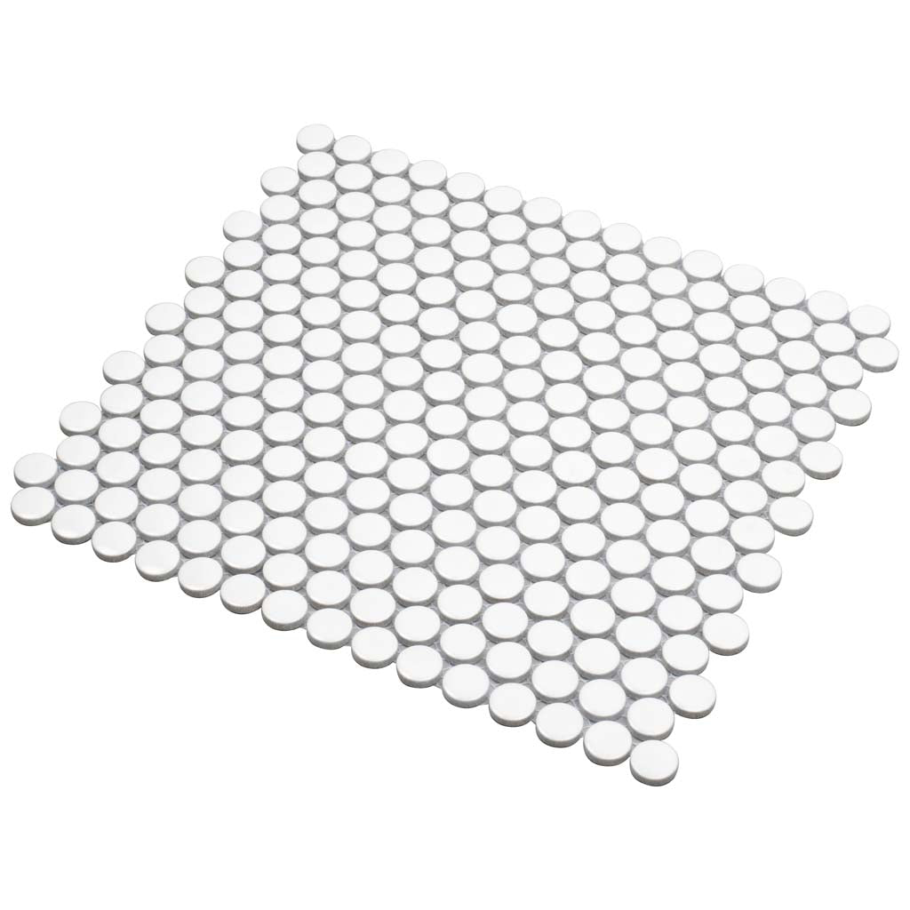 1X1 Glossy Porcelain Penny Round Tile