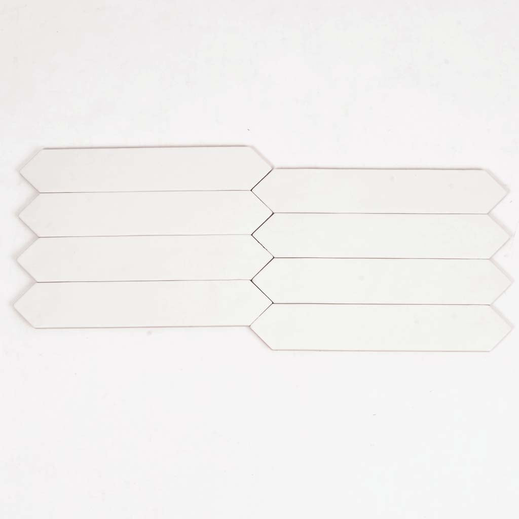 Festa Matte White Ceramic Picket Tile