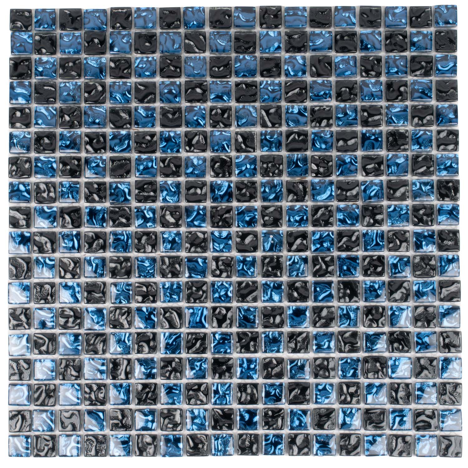 12x12 Blue and Black Mosaic Tile