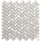 10x11 Powder White Herringbone Tile